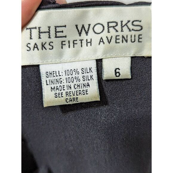 The Works by Saks Fifth Ave Women's Black Silk Beaded Shell Blouse Size S - Picture 2 of 6